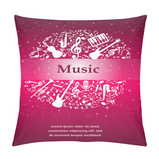 Personality  Music Background With Instruments And Notes With Place For Your Text Pillow Covers