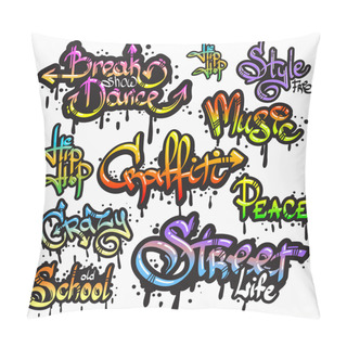 Personality  Graffiti Word Set Pillow Covers