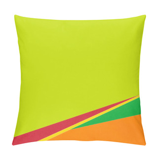 Personality  Bright Green Background With Multicolored Geometric Pattern Pillow Covers