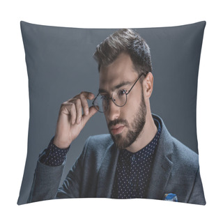 Personality  Man Adjusting Glasses Pillow Covers