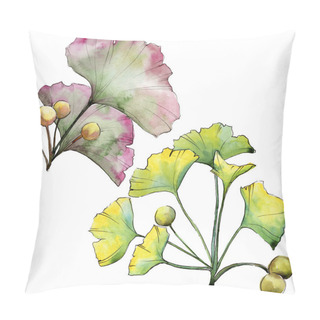 Personality  Green Leaf Ginkgo. Leaf Plant Botanical Garden Floral Foliage. Isolated Illustration Element. Pillow Covers