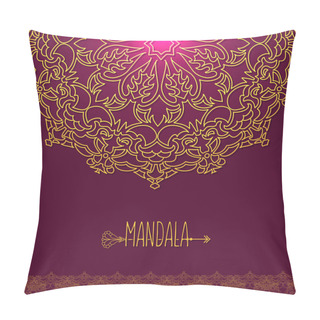 Personality  Vector Card With Glow Mandala. Vector Background. Ethnic Decorat Pillow Covers