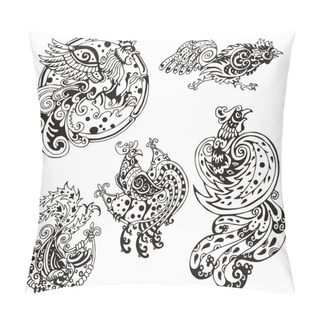 Personality  Stylized Roosters Pillow Covers
