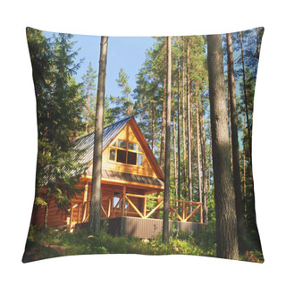 Personality  Log House In The Forest Pillow Covers