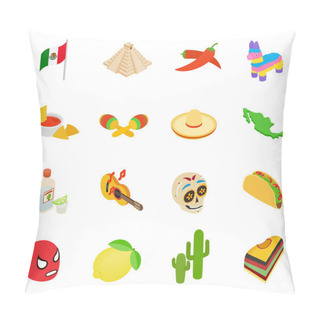 Personality  Mexico Isometric 3d Icons Pillow Covers