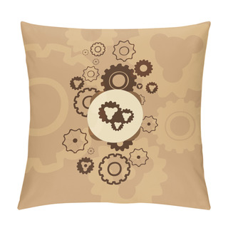 Personality  Abstract Background With Gears. Pillow Covers