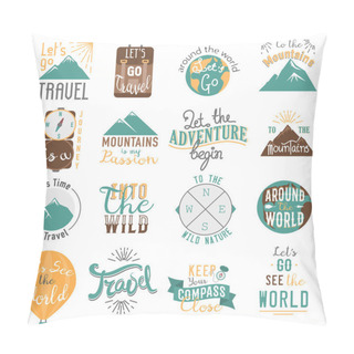 Personality  Travel Motivation Badge Vector Set. Pillow Covers