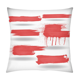 Personality  Red Color Brush Strokes Pillow Covers