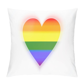 Personality  3d Rendering Heart In Gay Flag Colors Pillow Covers