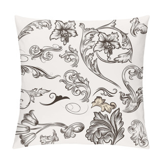 Personality  Collection Of Vector Calligraphic Design Elements And Page Decor Pillow Covers