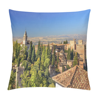 Personality  Alhambra Castle Towers Cityscape Churchs Granada Andalusia Spain Pillow Covers