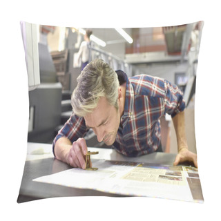 Personality  Man Working  In Print Factory Pillow Covers