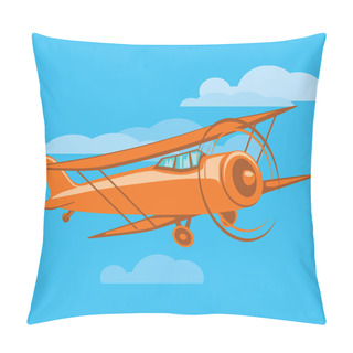 Personality  Flying Vintage Biplane In The Sky Pillow Covers