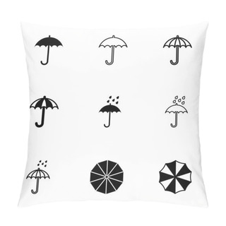 Personality  Vector Umbrella Icon Set Pillow Covers