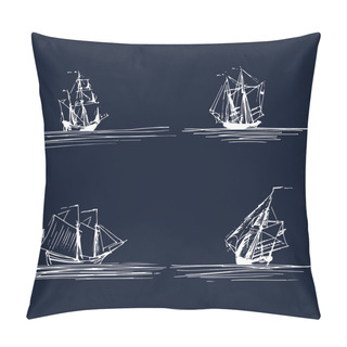 Personality  Sailing Ship In The Ocean Set Pillow Covers