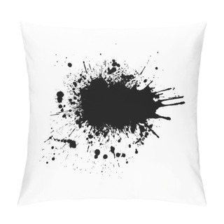 Personality  Paint Stains Black Blotch Background. Grunge Design Element. Brush Strokes. Vector Illustration Pillow Covers