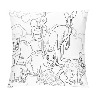 Personality  Marsupials Animals Cartoon Coloring Page Pillow Covers