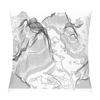 Personality  Map Of The Topography Line. Vector Abstract Topographic Map Concepts With Perspective For Your Copy. Mountain Tourism Pillow Covers