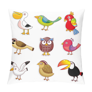 Personality  Cartoon Birds Icon Pillow Covers