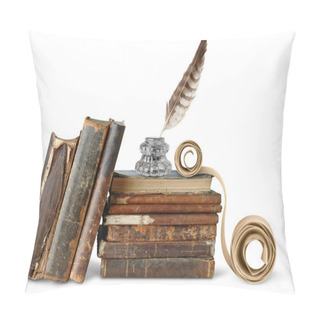 Personality  Old Books, Inkstand And Scroll Pillow Covers