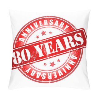 Personality  80 Years Anniversary Stamp. Pillow Covers