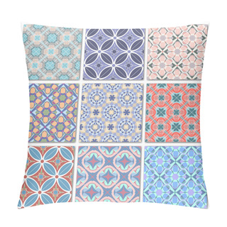 Personality  Set Of 9 Decorative Mosaic Seamless Patterns Pillow Covers