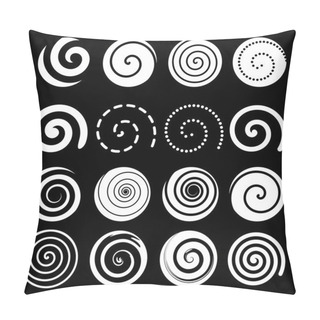 Personality  Set Of Spiral Motion Elements, White Isolated Objects, Vector Pillow Covers