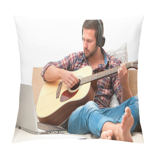 Personality  Musician Playing Acoustic Guitar Pillow Covers