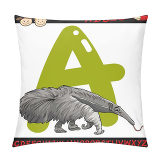 Personality  Letter A For Anteater Cartoon Illustration Pillow Covers