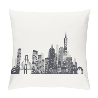 Personality  San Francisco Skyline Silhouette Pillow Covers