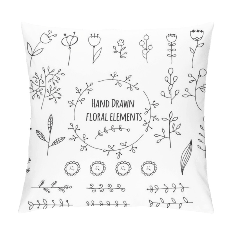 Personality  Hand drawn floral elements pillow covers