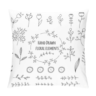 Personality  Hand Drawn Floral Elements Pillow Covers