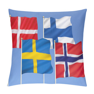Personality  Flags Of Scandinavia Pillow Covers