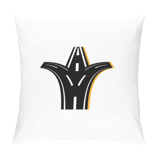 Personality  Forked Road Asphalt Flat Image Pillow Covers