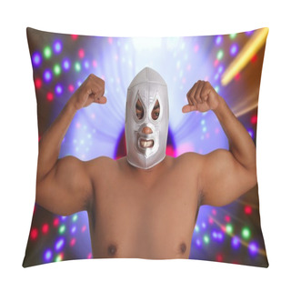 Personality  Mexican Wrestling Mask Silver Fighter Gesture Pillow Covers