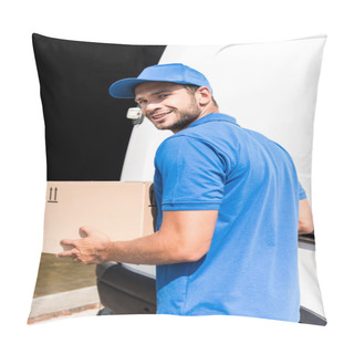 Personality  Delivery Man With Box Pillow Covers