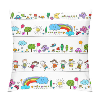 Personality  Colorful Pattern For Children With Cute Nature Elements Pillow Covers
