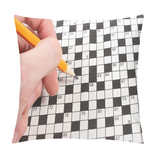 Personality  Hand Doing Crossword Pillow Covers