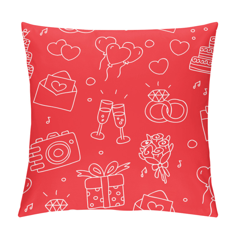 Personality  Seamless vector pattern of wedding icons pillow covers