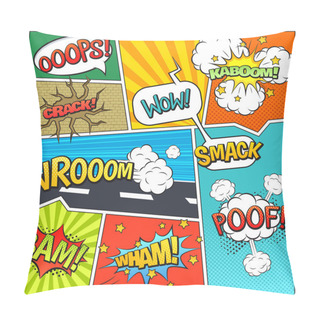 Personality  Comics Book Page Bubbles Composition Print Pillow Covers
