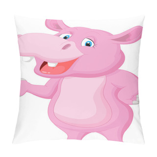 Personality  Funny Cartoon Hippo Waving Pillow Covers