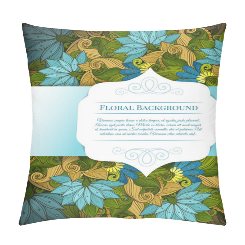 Personality  Floral frame Template with Place for Text pillow covers