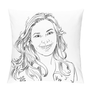 Personality  Hand Drawn Woman Portrait Pillow Covers