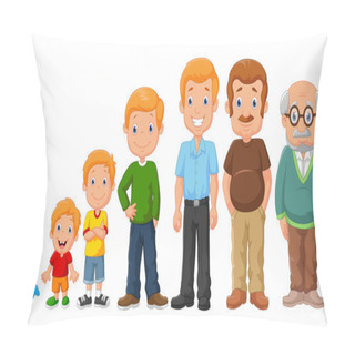 Personality  Cartoon Development Stages Of Man Pillow Covers