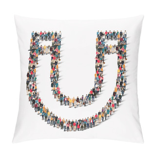 Personality  People  Shape  Horseshoe Magnet Pillow Covers