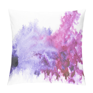 Personality  Abstract Painting With Bright Blue And Purple Paint Spots On White   Pillow Covers