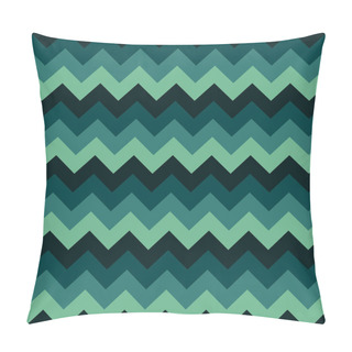 Personality  Chevron Pattern Seamless Vector Arrows Geometric Design Colorful Dark Green Turquoise Teal Aqua Blue Pillow Covers