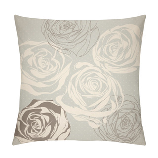 Personality  Vintage Floral  Pattern With Hand Drawn Roses Pillow Covers