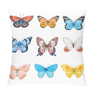 Personality  Watercolor Butterflies Vector Set Pillow Covers
