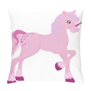 Personality  Pink Cartoon Magic Unicorn. Pillow Covers